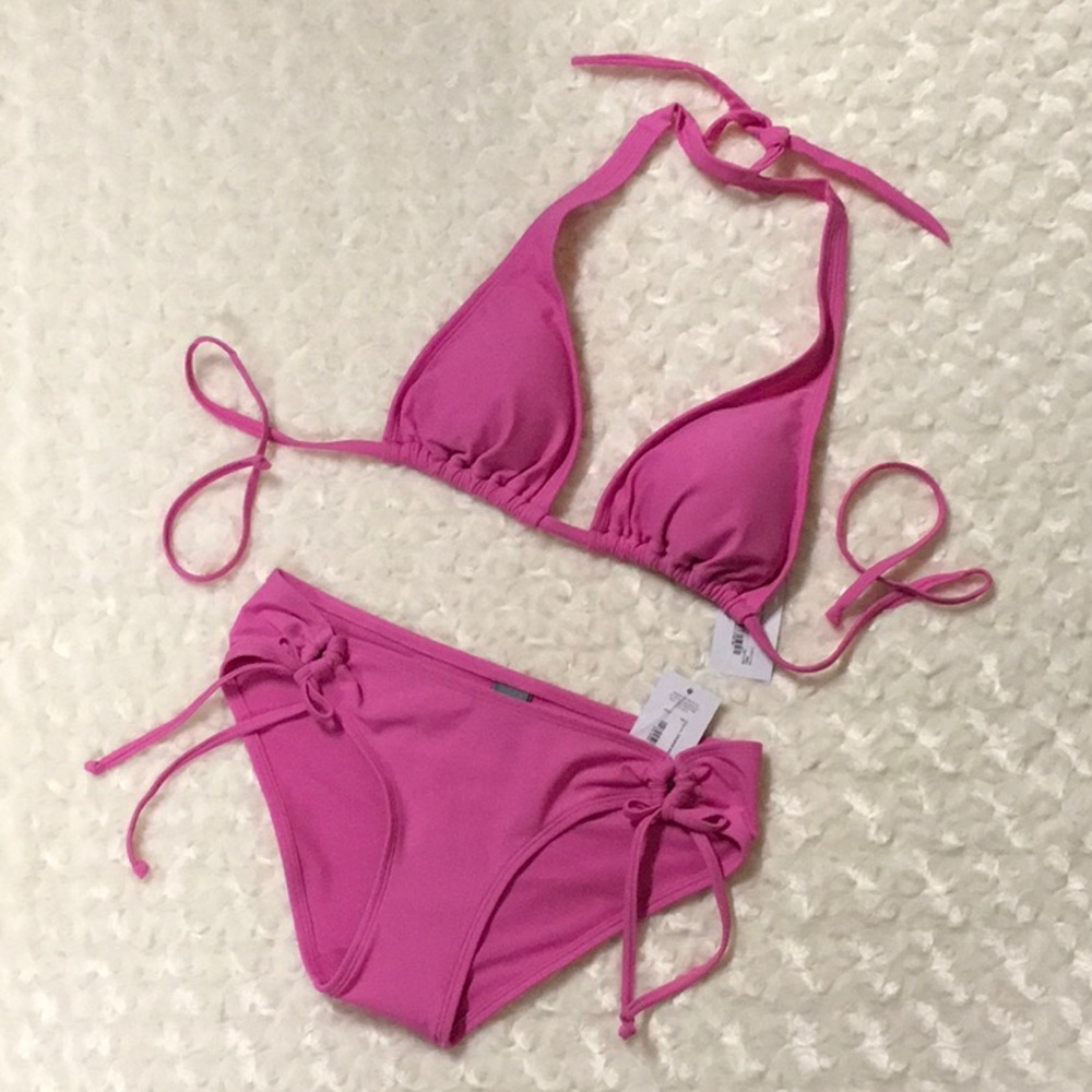 New Small Pink Bikini Swim Triangle Style Side Tie